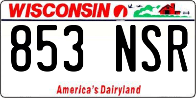 WI license plate 853NSR