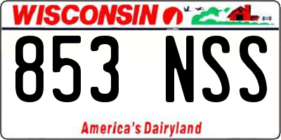 WI license plate 853NSS