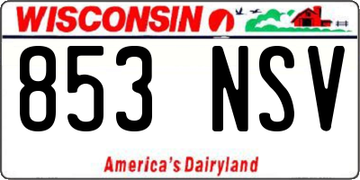 WI license plate 853NSV