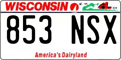 WI license plate 853NSX