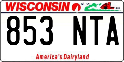 WI license plate 853NTA