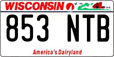 WI license plate 853NTB