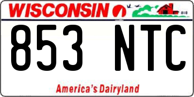 WI license plate 853NTC
