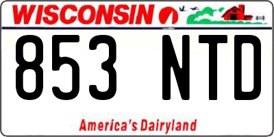 WI license plate 853NTD