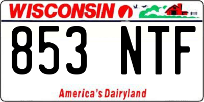 WI license plate 853NTF