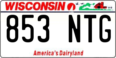WI license plate 853NTG