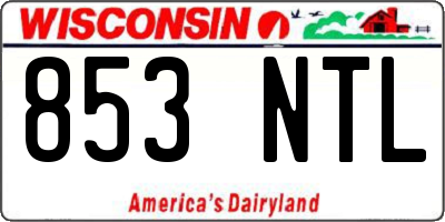WI license plate 853NTL
