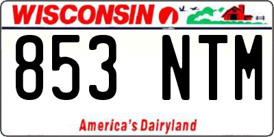 WI license plate 853NTM