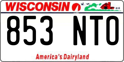 WI license plate 853NTO