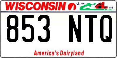 WI license plate 853NTQ