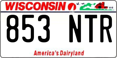 WI license plate 853NTR