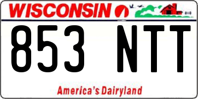WI license plate 853NTT