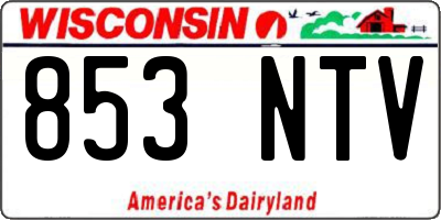 WI license plate 853NTV