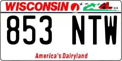WI license plate 853NTW