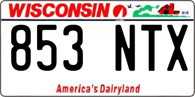 WI license plate 853NTX