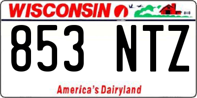 WI license plate 853NTZ