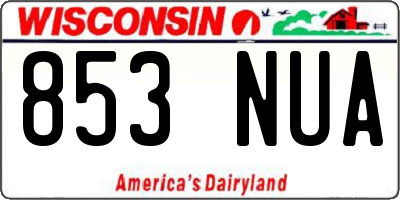 WI license plate 853NUA