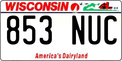 WI license plate 853NUC