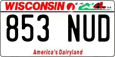 WI license plate 853NUD