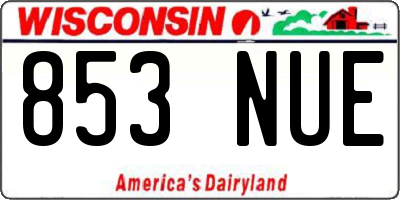 WI license plate 853NUE