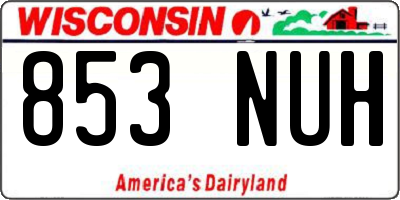 WI license plate 853NUH