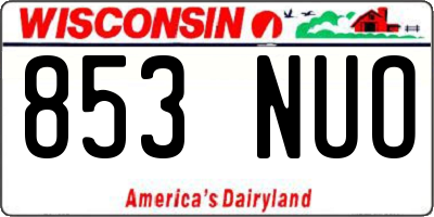WI license plate 853NUO