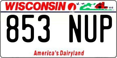 WI license plate 853NUP