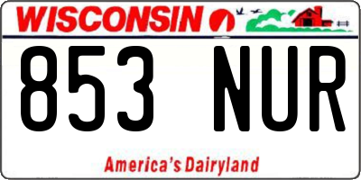 WI license plate 853NUR