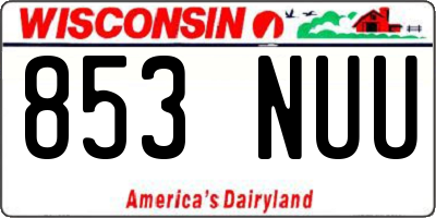 WI license plate 853NUU