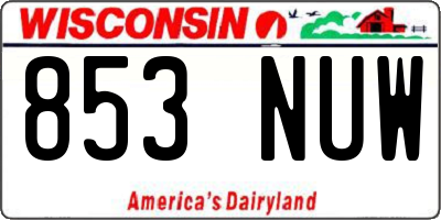 WI license plate 853NUW