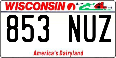 WI license plate 853NUZ