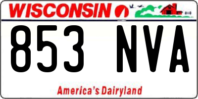 WI license plate 853NVA