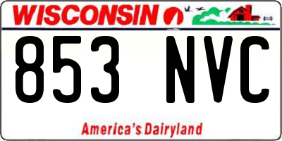 WI license plate 853NVC