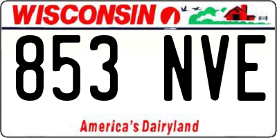 WI license plate 853NVE