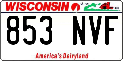 WI license plate 853NVF