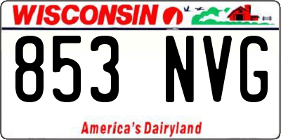 WI license plate 853NVG