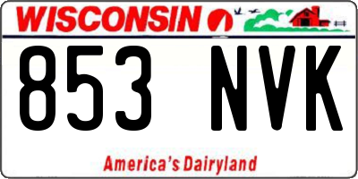 WI license plate 853NVK