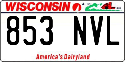 WI license plate 853NVL