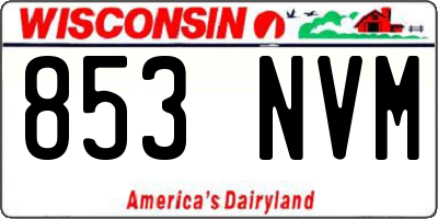 WI license plate 853NVM