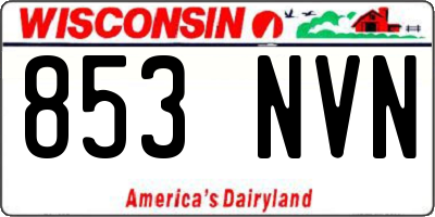 WI license plate 853NVN