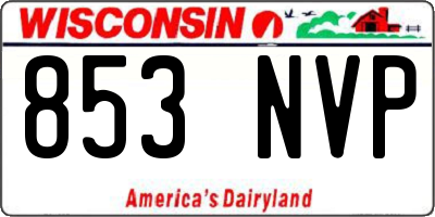WI license plate 853NVP