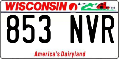 WI license plate 853NVR