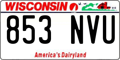 WI license plate 853NVU