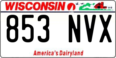 WI license plate 853NVX