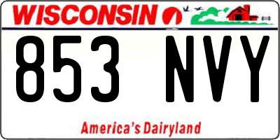 WI license plate 853NVY