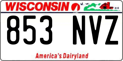 WI license plate 853NVZ