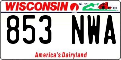 WI license plate 853NWA