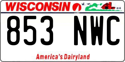 WI license plate 853NWC