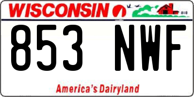 WI license plate 853NWF