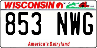 WI license plate 853NWG